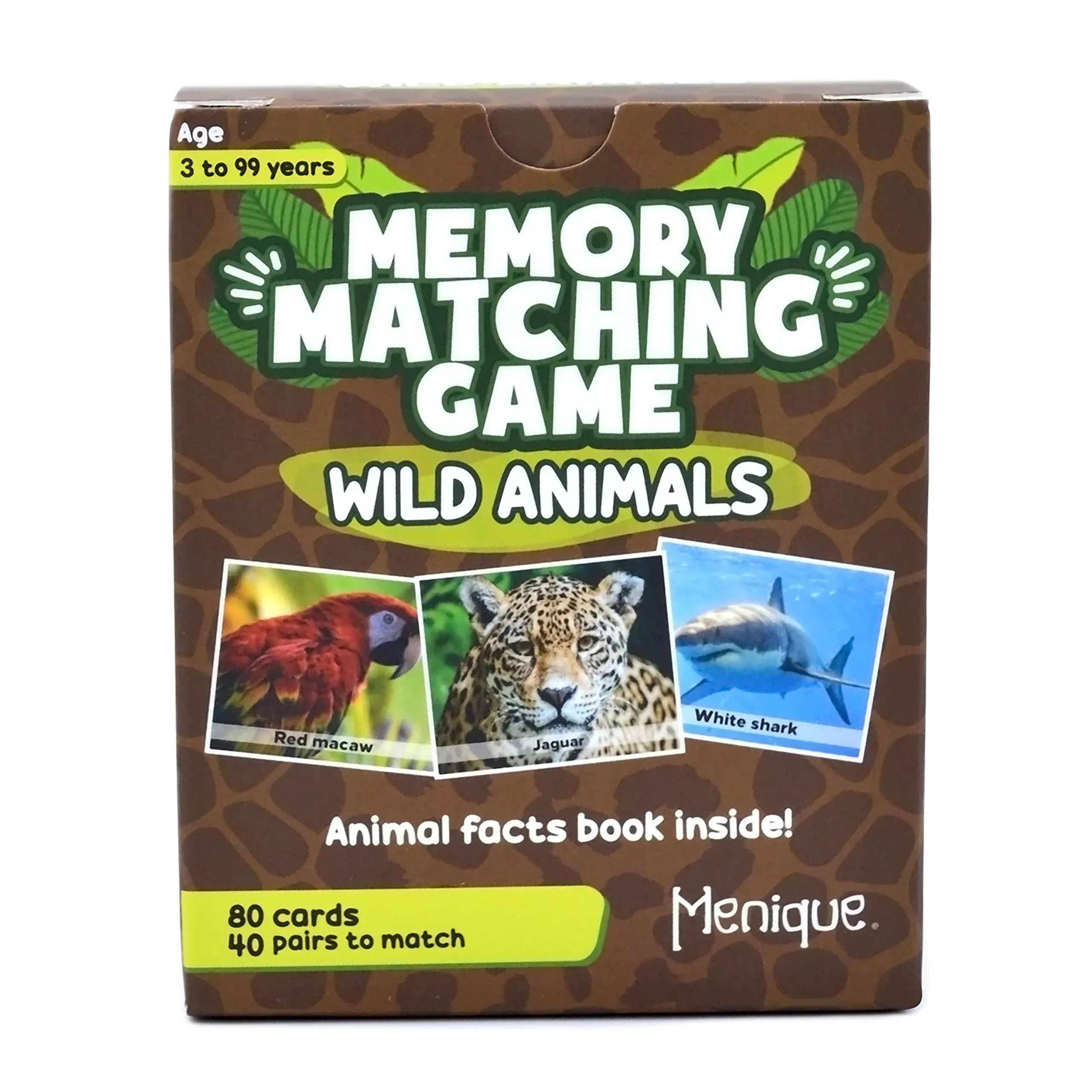 Menique Memory Matching Game, Wild Animals, Cardboard, Multicolor
