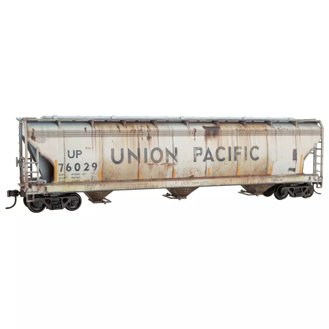 Micro-Trains 200003 HO Scale 3 Bay ACF Covered Hopper Kit (Weathered) Union Pacific UP 76029