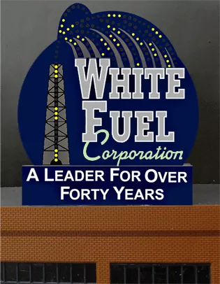 Miller Engineering 7981 White Fuel Corporation Animated Neon Billboard