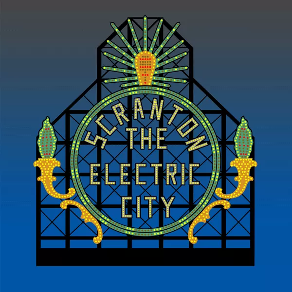 Miller Engineering 880251 Large Scranton Electric City Animated Neon Billboard