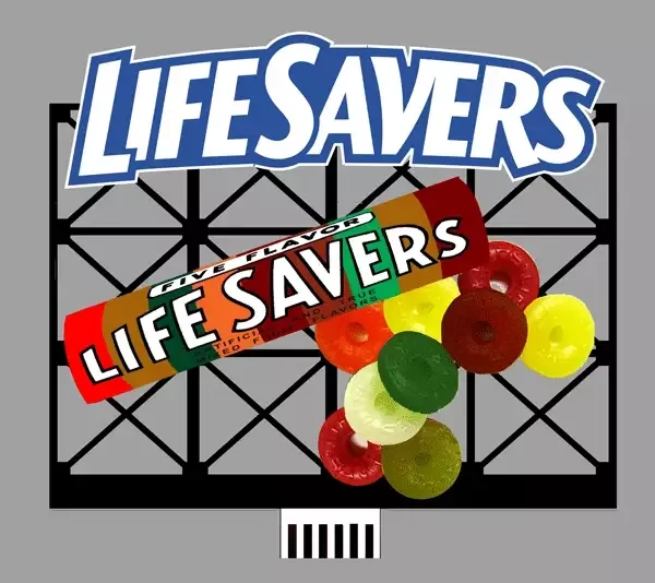 Miller Engineering 880851 Large 3D Life Savers Neon Billboard