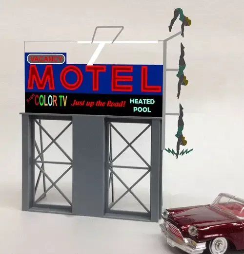Miller Engineering 881651 Large Motel Animated Neon Billboard