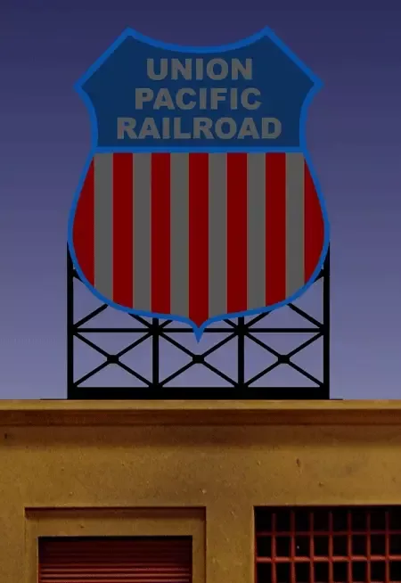 Miller Engineering 881801 Large Union Pacific Neon Rooftop Billboard