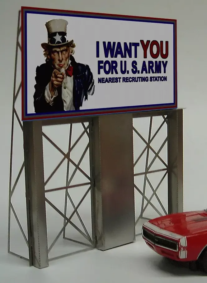 Miller Engineering 882151 Large Uncle Sam I Want You Animated Neon Rooftop Billboard
