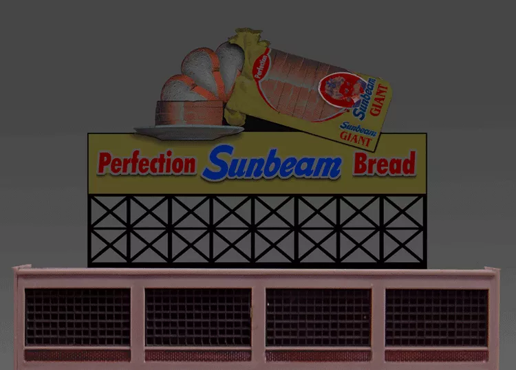 Miller Engineering 883301 Large Sunbeam Bread Animated Neon Billboard