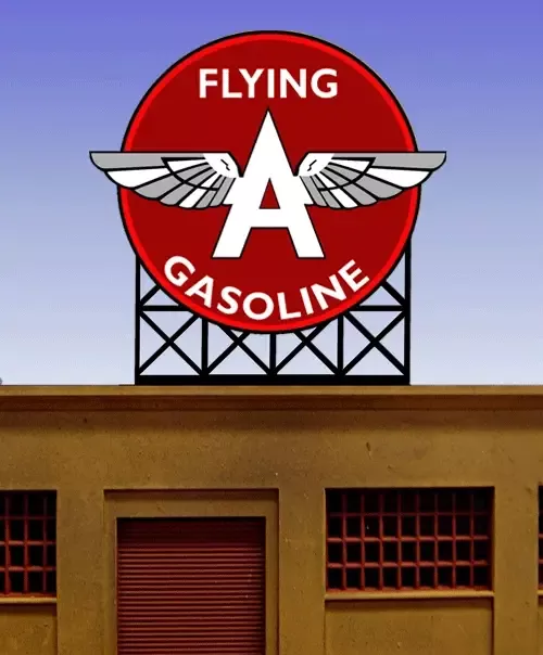 Miller Engineering 886501 Large Tidewater Flying A Gasoline Animated Neon Rooftop Billboard