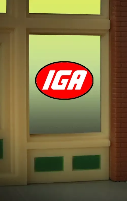 Miller Engineering 8915 IGA Grocery Flashing Neon Window Sign