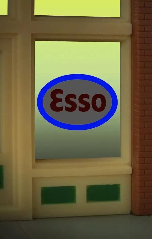 Miller Engineering 9030 Esso Gasoline Flashing Neon Window Sign