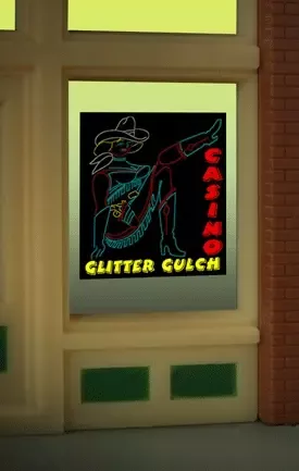 Miller Engineering 9055 Glitter Gulch Casino Flashing Neon Window Sign