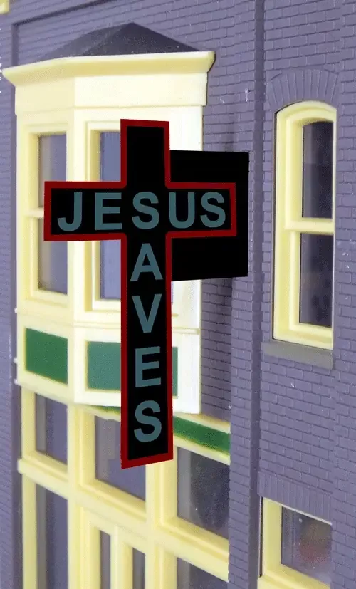Miller Engineering 9071 Jesus Saves Cross Large Animated Building Sign