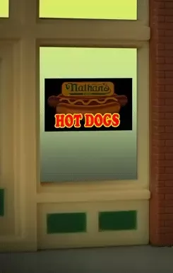 Miller Engineering 9100 Nathan's Hot Dogs Flashing Neon Window Sign