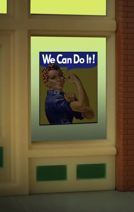 Miller Engineering 9110 We Can Do It Animated Neon Window Sign