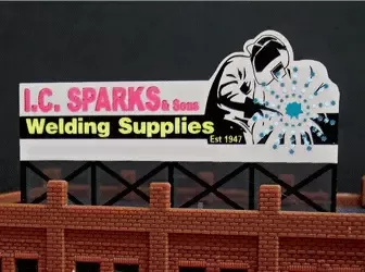 Miller Engineering 9382 I.C. Sparks Medium Animated Neon Billboard