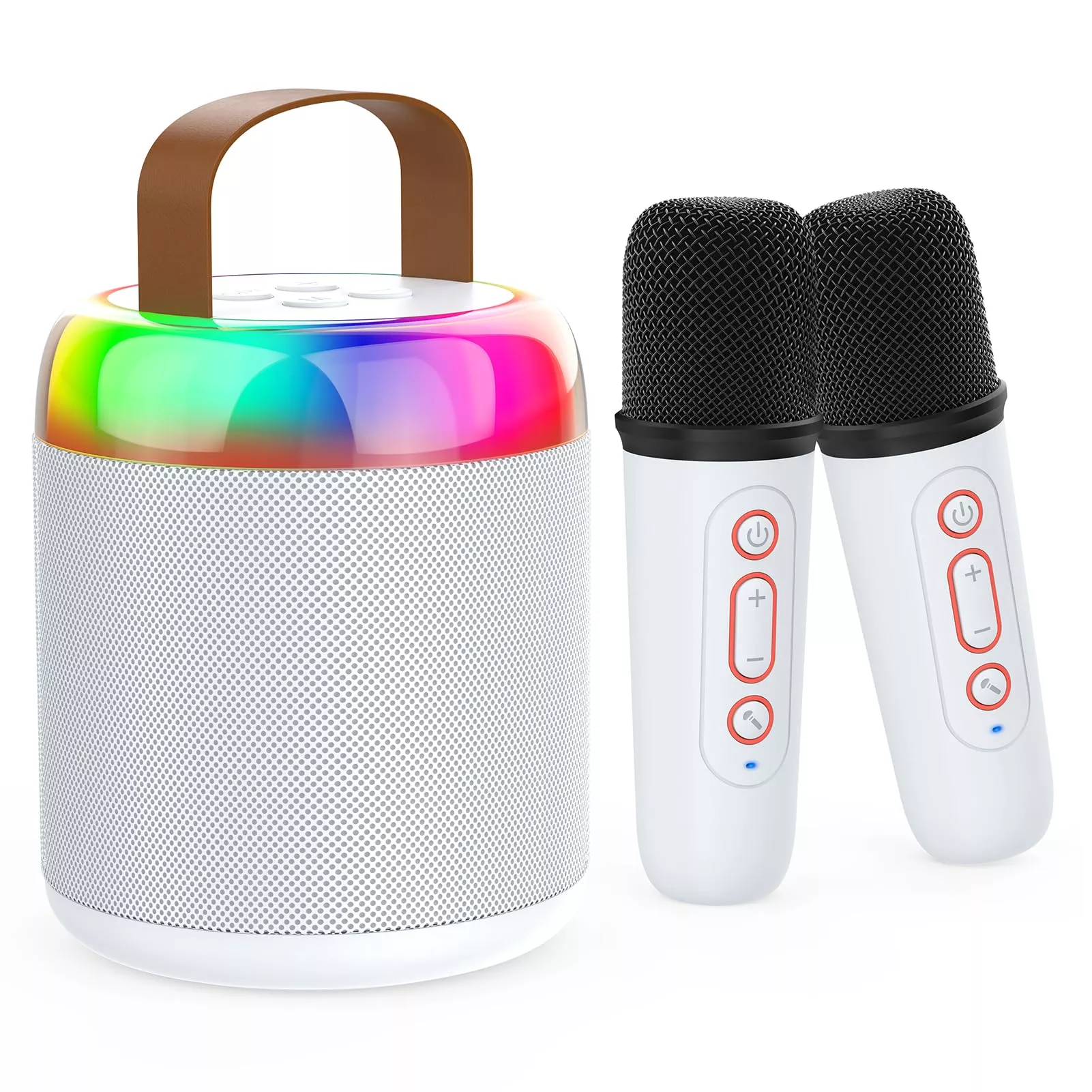 Mini Karaoke Machine For Kids Portable Bluetooth 5.3 Speaker Led Light