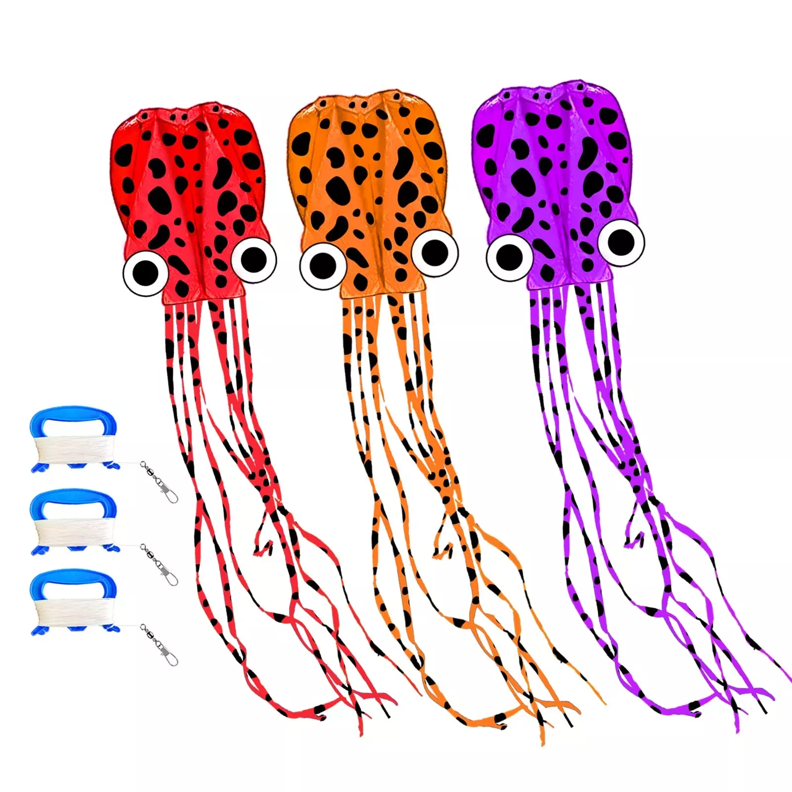 Mint's Colorful Life Octopus Kite Set - Large 3 Spotty Colors