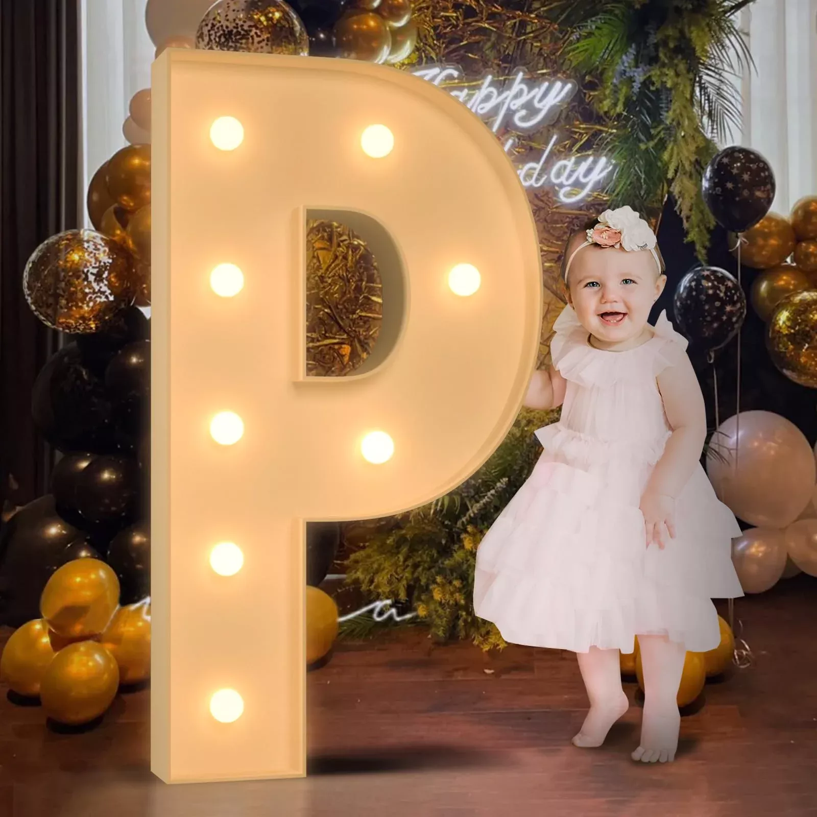 Mixifox 3FT Light Up Letter P for Party Decorations
