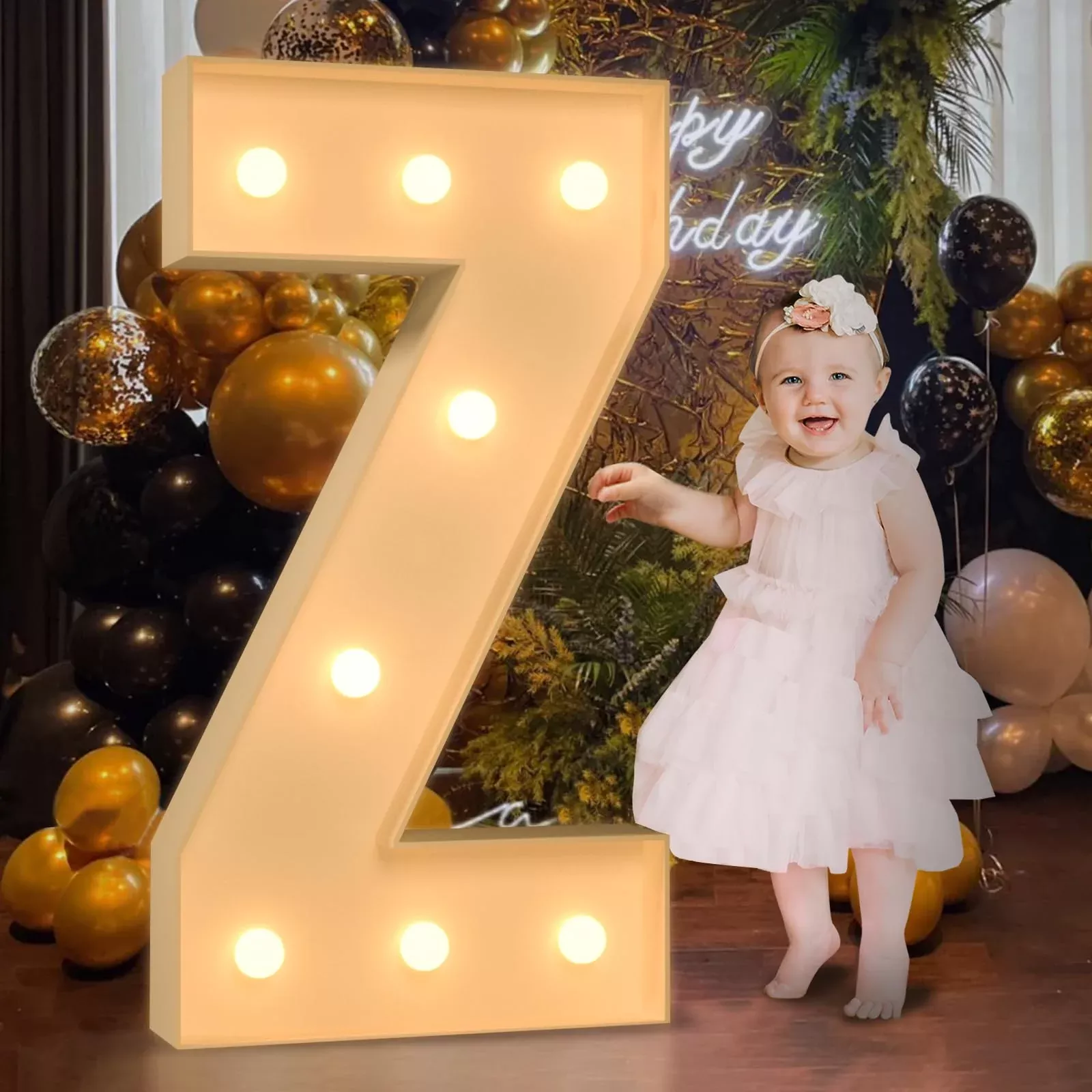 Mixifox 3FT Light Up Letter Z - Foam Board for Parties & Events