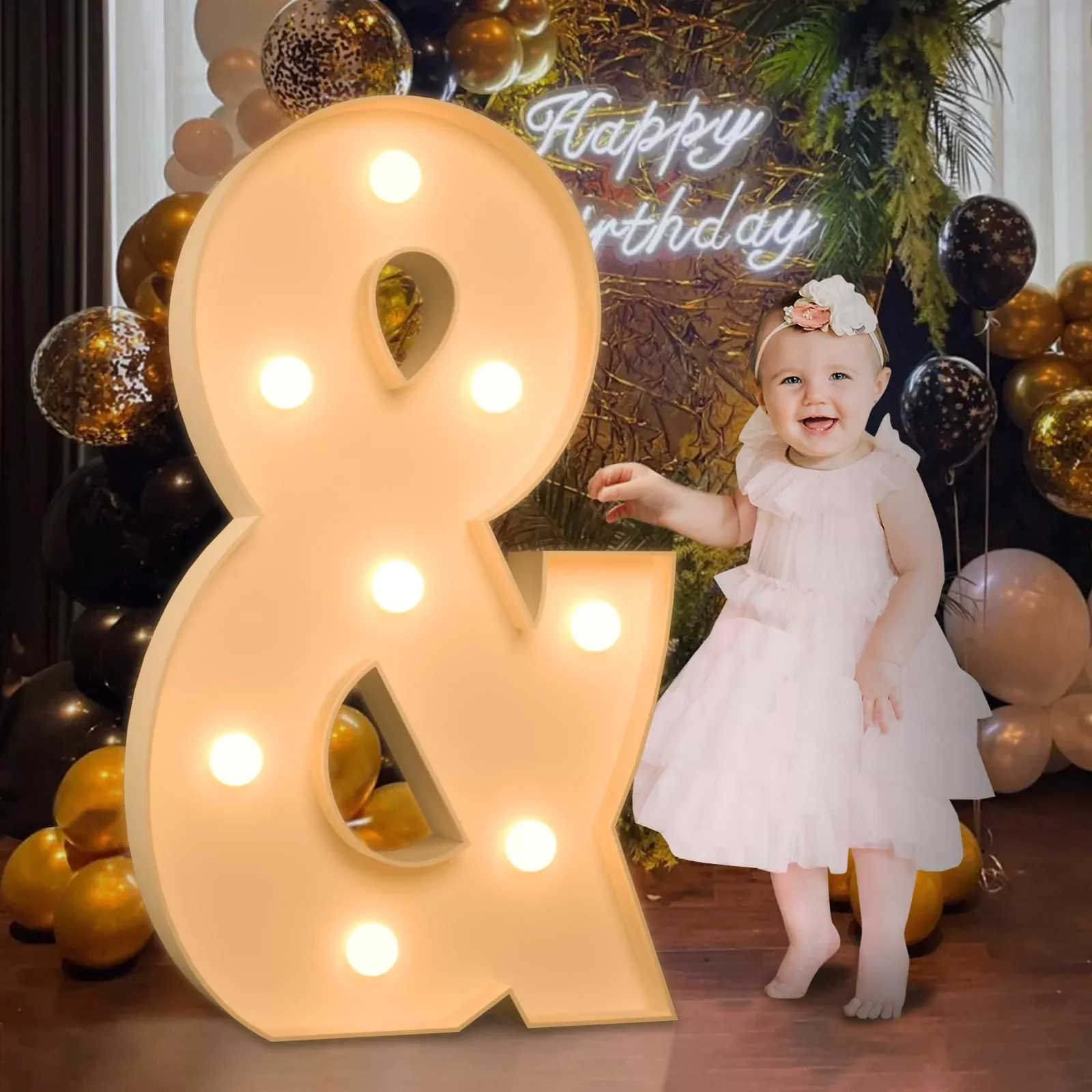Mixifox 3FT Light Up Letters for Party Decoration - Foam Board - White
