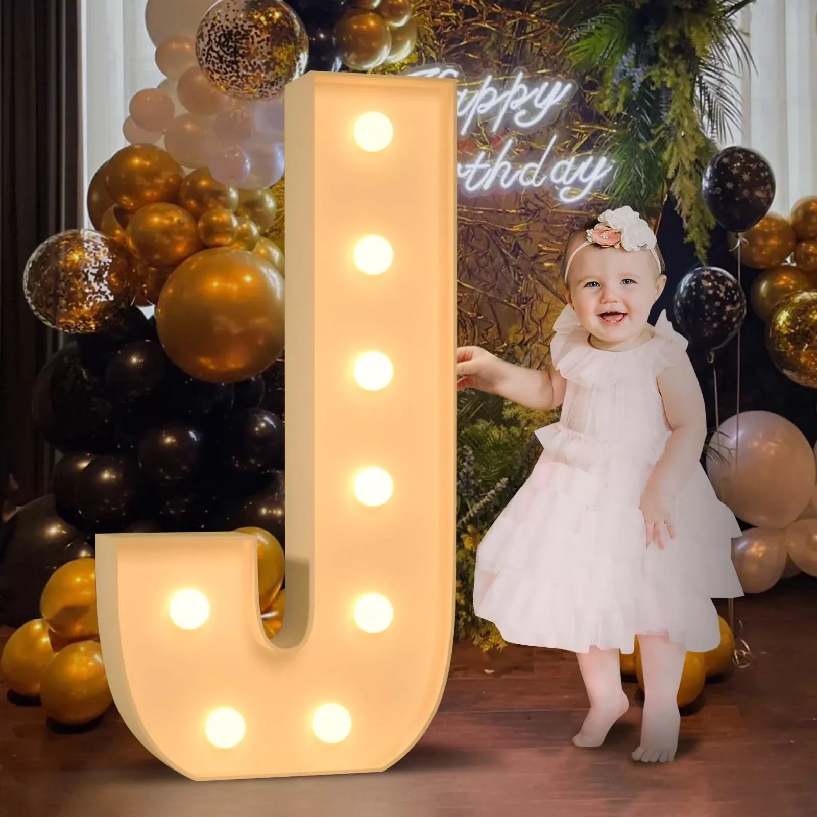Mixifox Light Up Letters for Events 3FT Letter J Foam Board