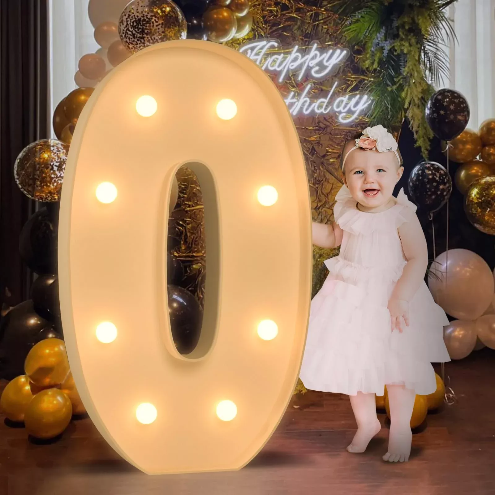Mixifox Marquee Letters 3FT Light Up Birthday Decor, Letter O, 2