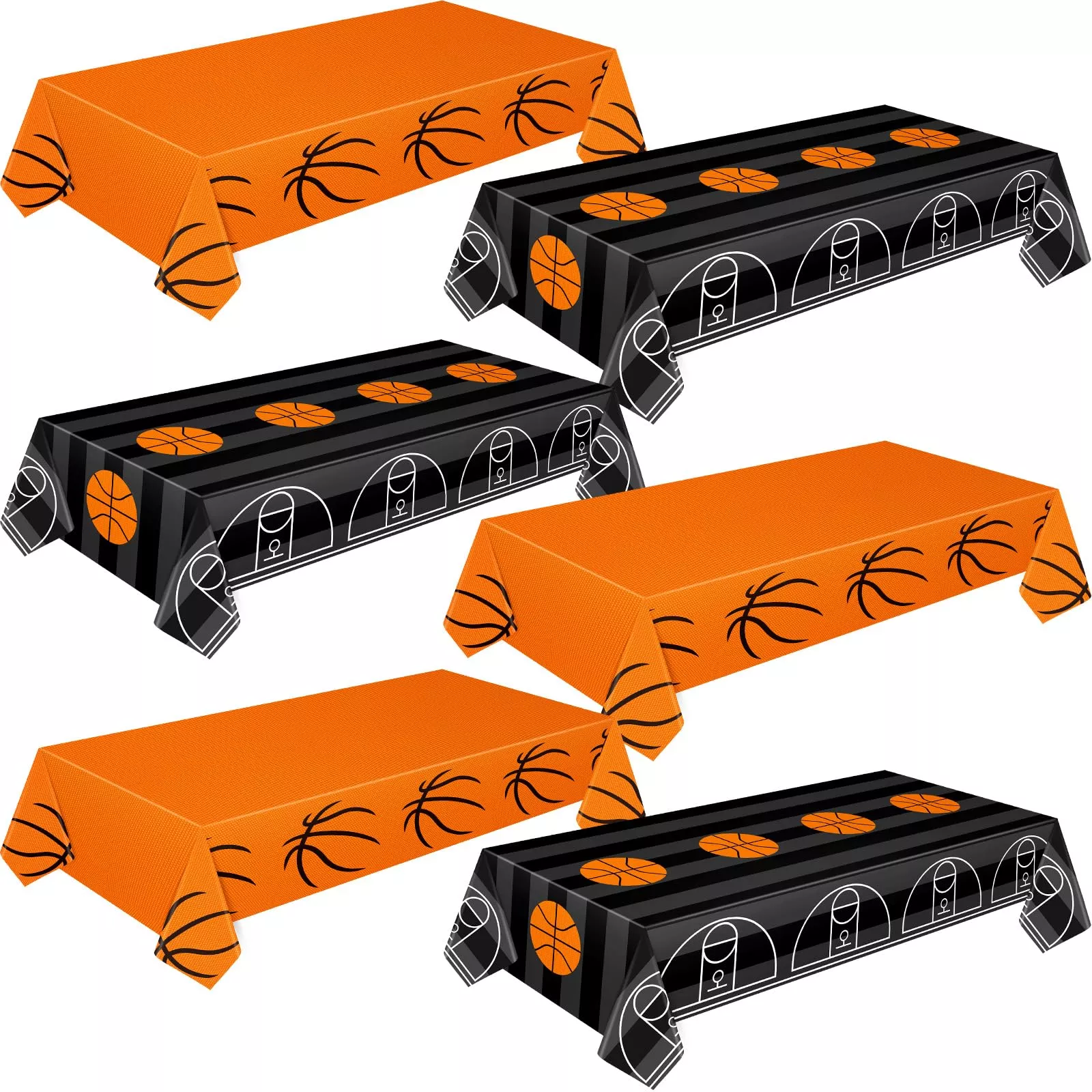 Mixweer Basketball Tablecloths Set, 54" x 108", 3 Pieces,