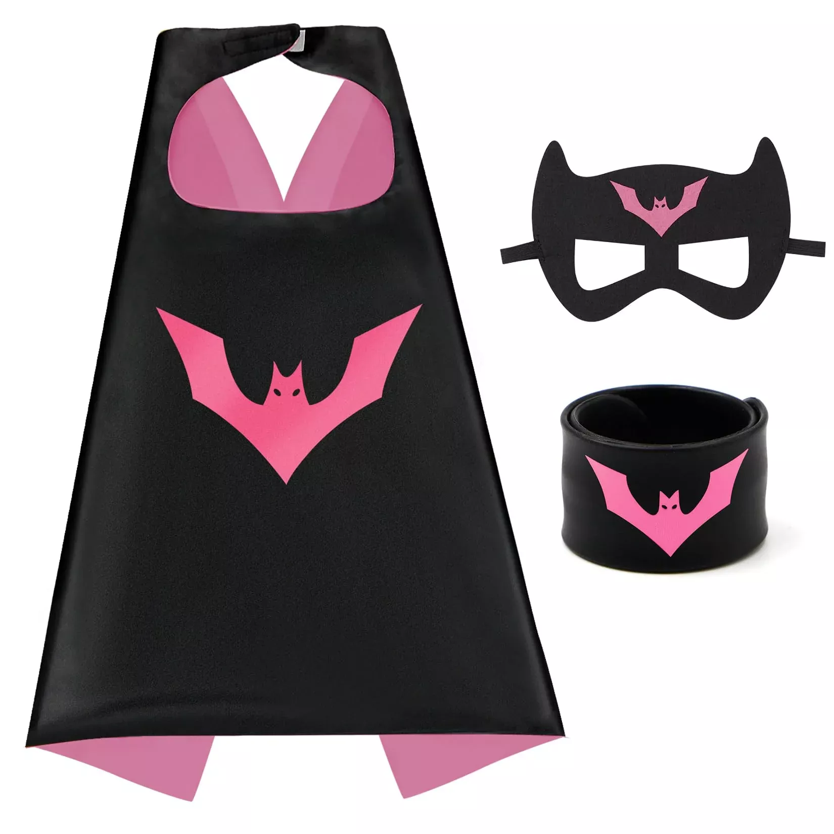 Mizzuco Kids Superhero Cape Set - Large Rose Pink - Durable Satin