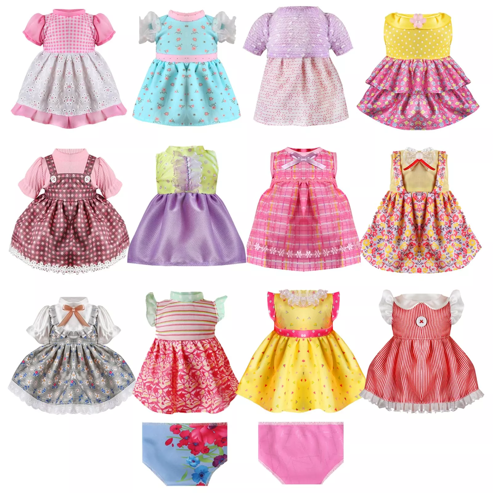 MLcnleS Doll Clothes Set for 12-14 Inch Dolls, 14pcs,