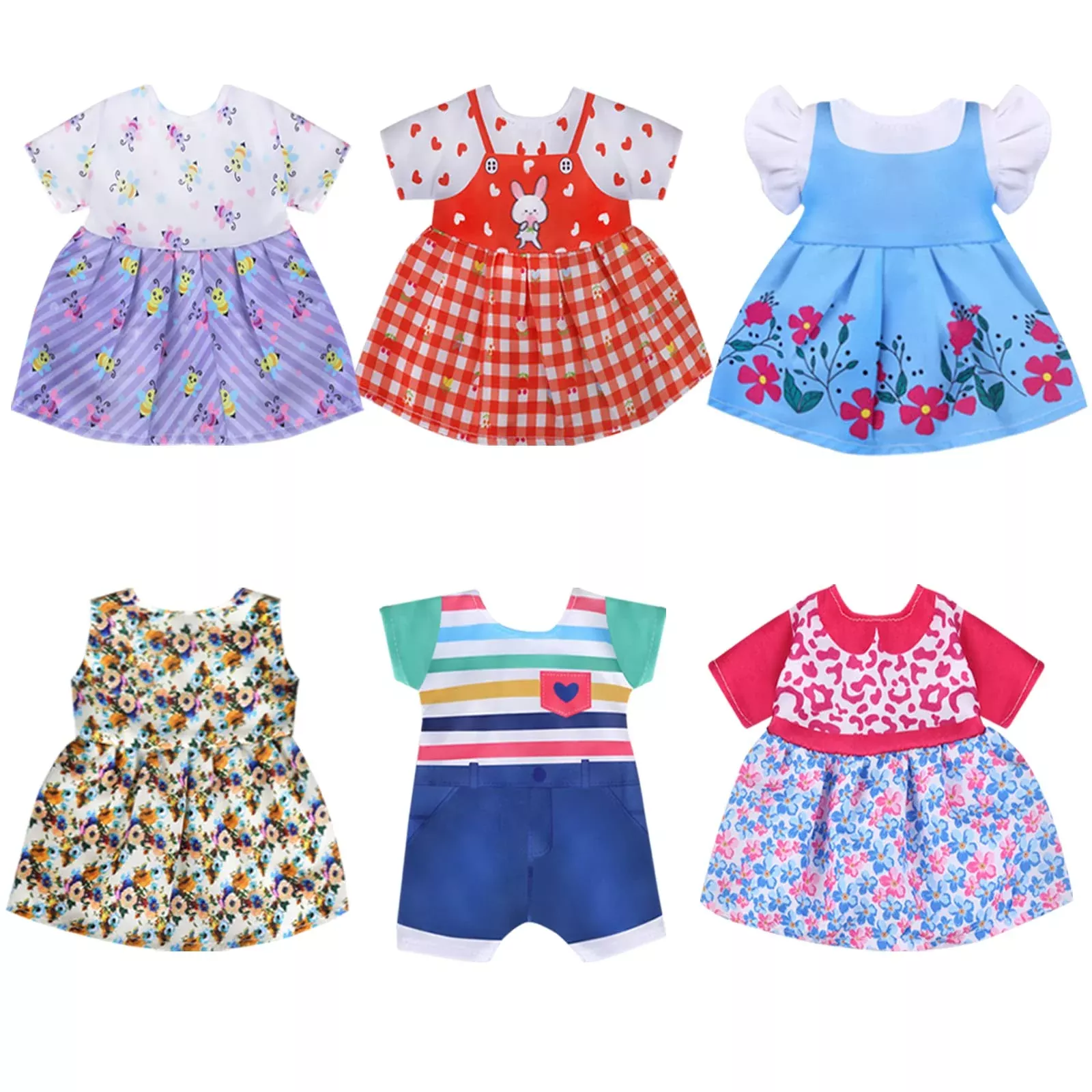 MLcnleS Doll Clothes Set for 12-14 Inch Dolls, 6 Styles,