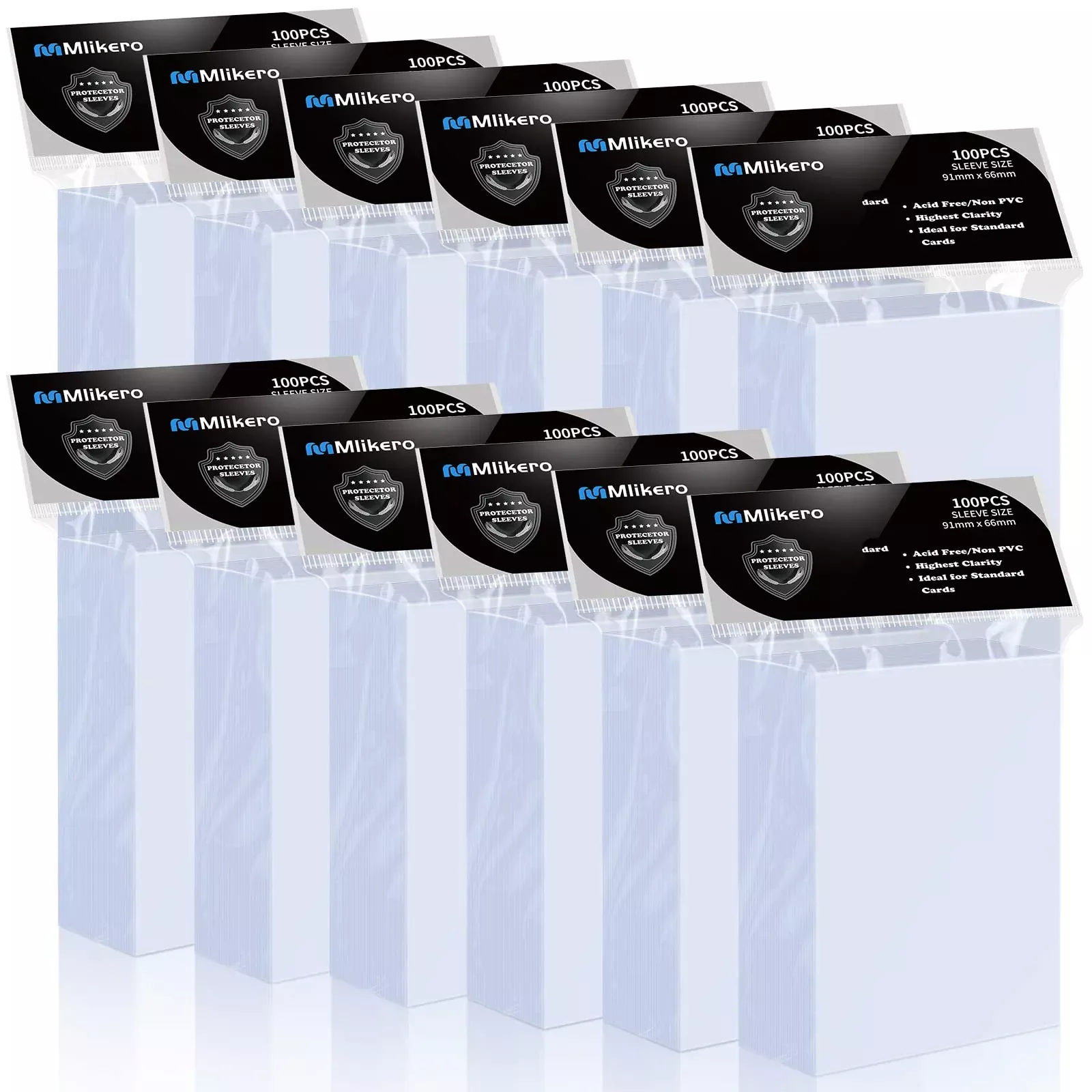 Mlikero Card Sleeves for Baseball Cards, Clear, 1200-Count,