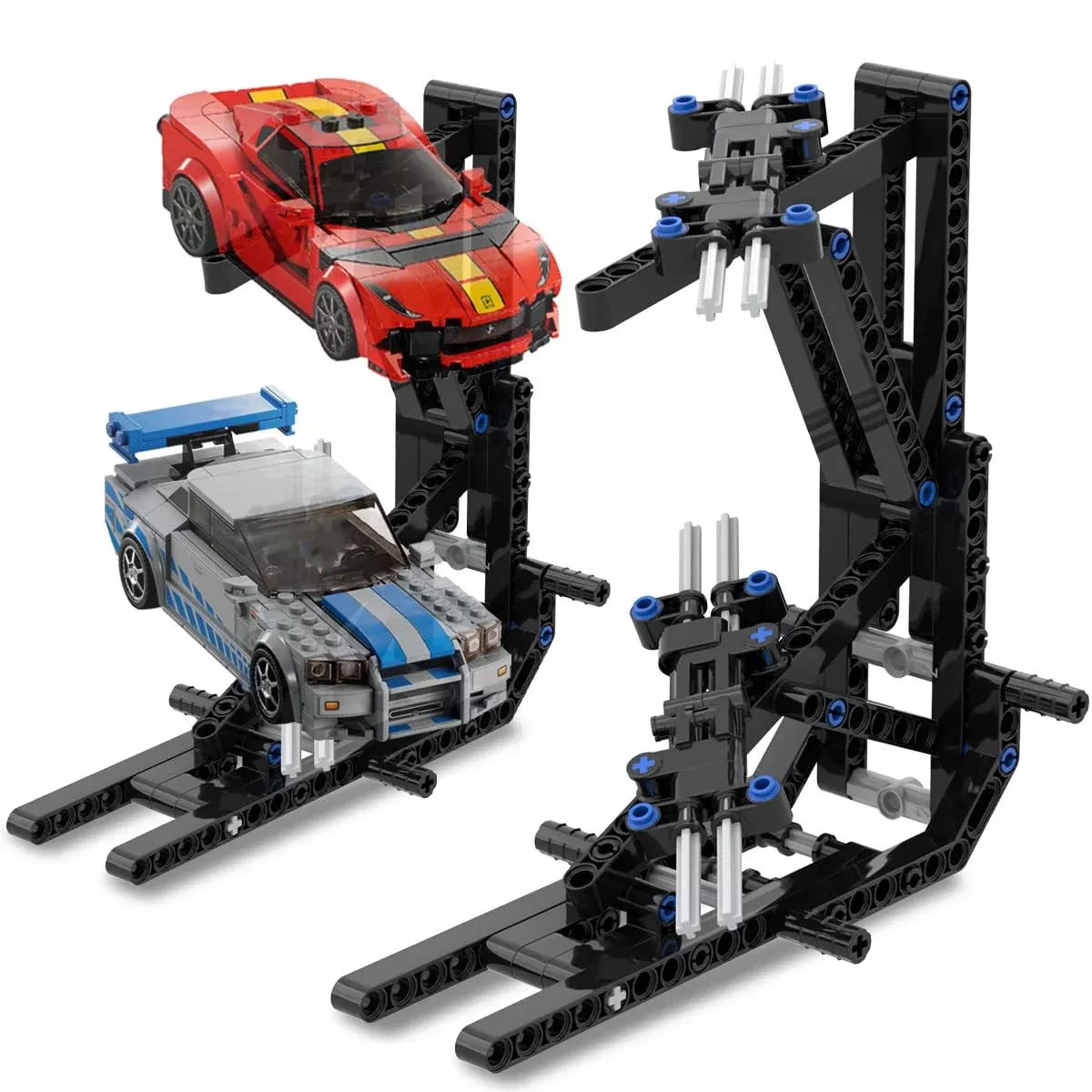 Mocellence 2-Layer Display Stand for Lego Cars - Black
