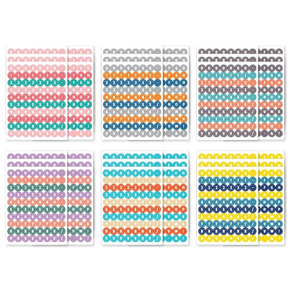 Monolike Retro Candy Alphabet & Number Set, 36 Stickers, 4.33