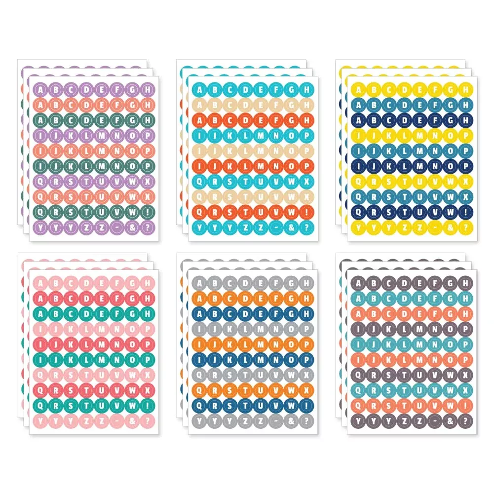Monolike Retro Candy Alphabet Stickers, 18 Sheets, 4.33x7