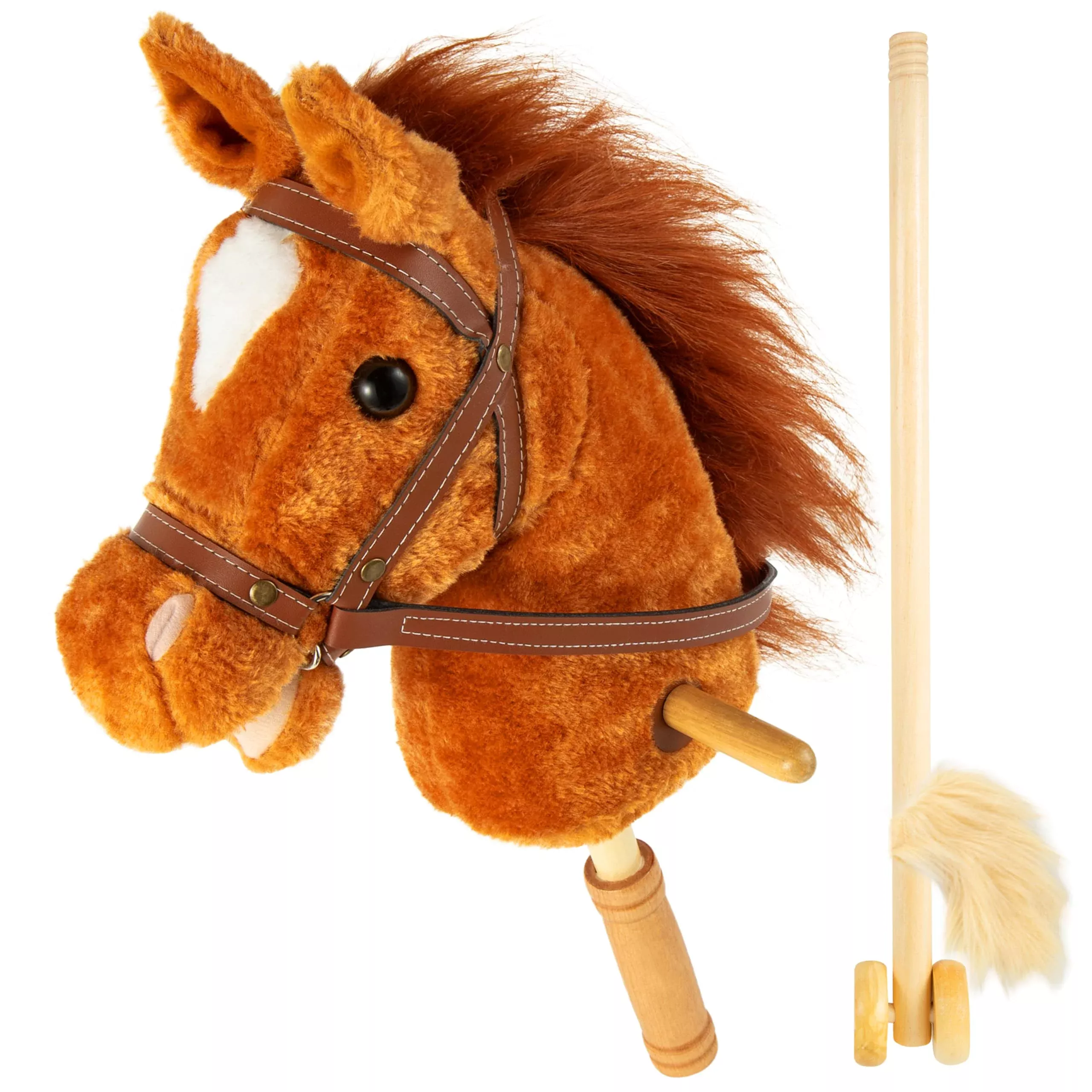 Morytale Stick Hobby Horse - Large Light Brown Plush Toy for Kids