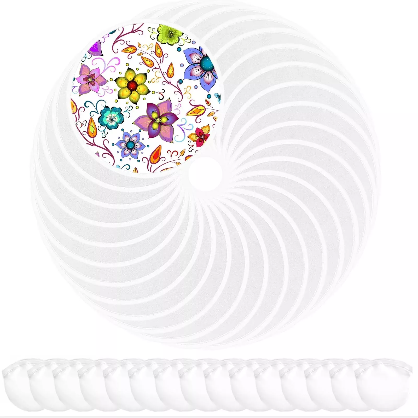 Mototo Flying Discs Set, 36 Pieces, 8-Inch, White, Nylon