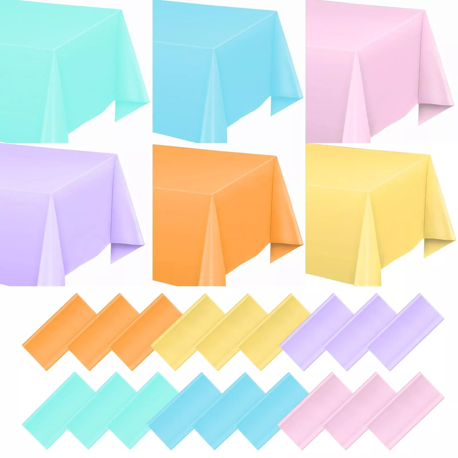 Moukeren Plastic Tablecloths for Parties, 54"x108", Fresh Colors,