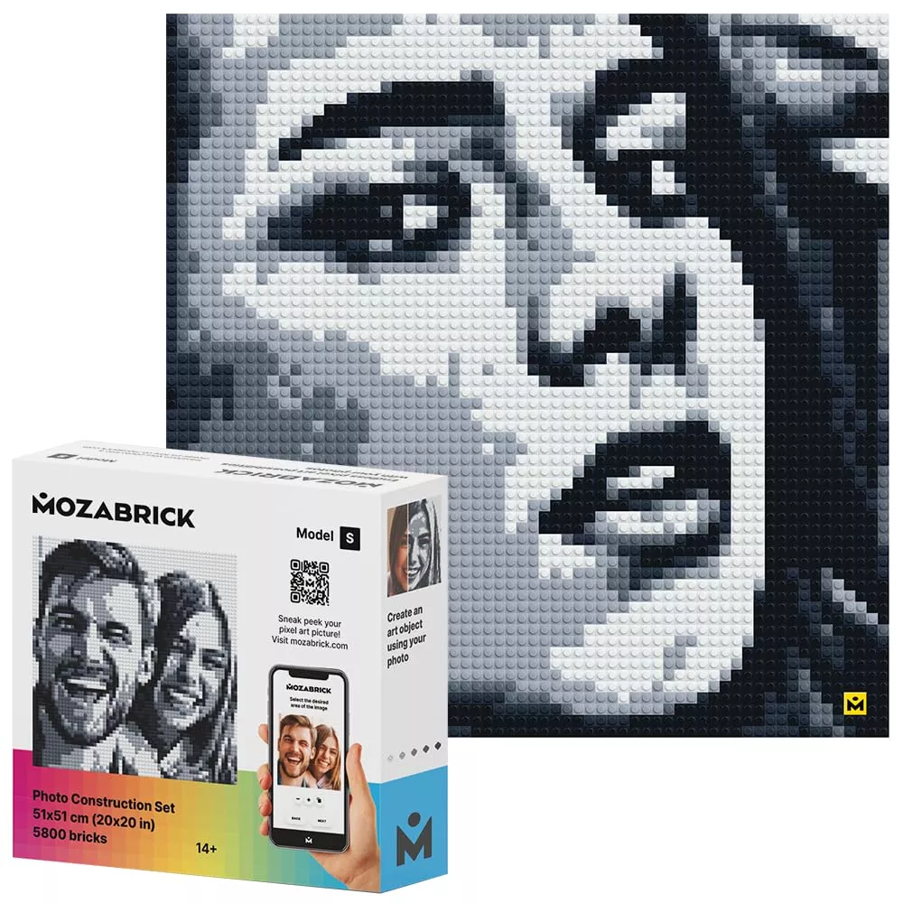 MOZABRICK Model S Photo Construction Set - Monochrome Plastic Mosaic A
