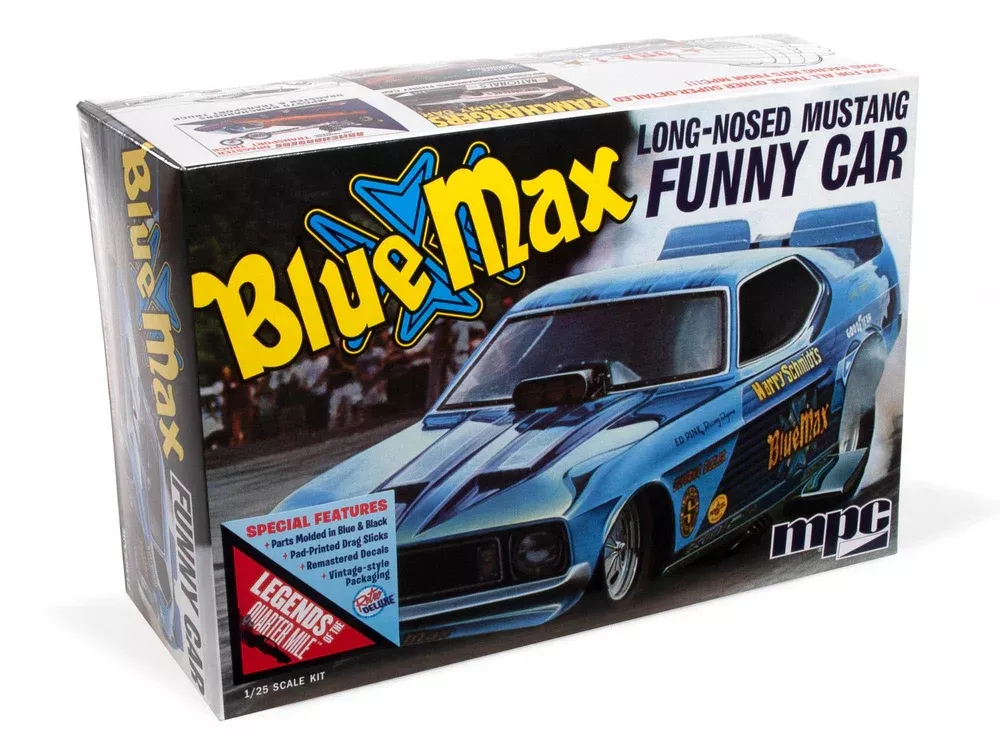 MPC 930 1/25 Blue Max Long Nose Mustang Funny Car Level 2 Model Kit