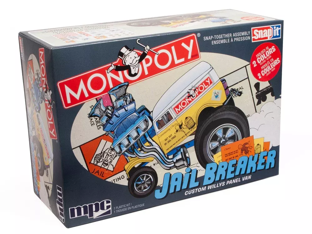 MPC 946 Monopoly Jail Breaker Custom Willys Panel Van (Snap) Skill Level 1 Model Kit