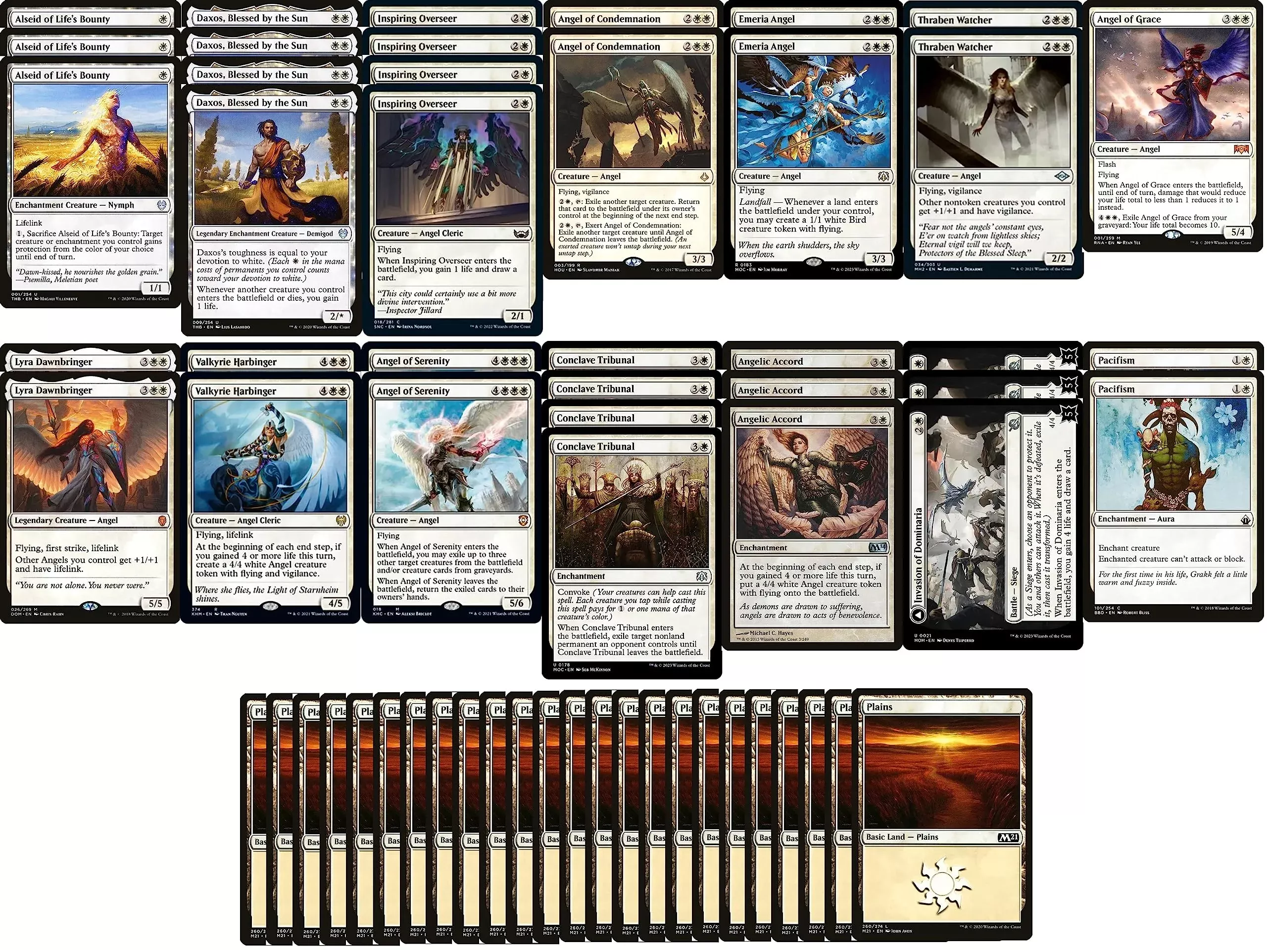 MTG Decks & More Elite Angel Deck - Mono White - Powerful Custom Built