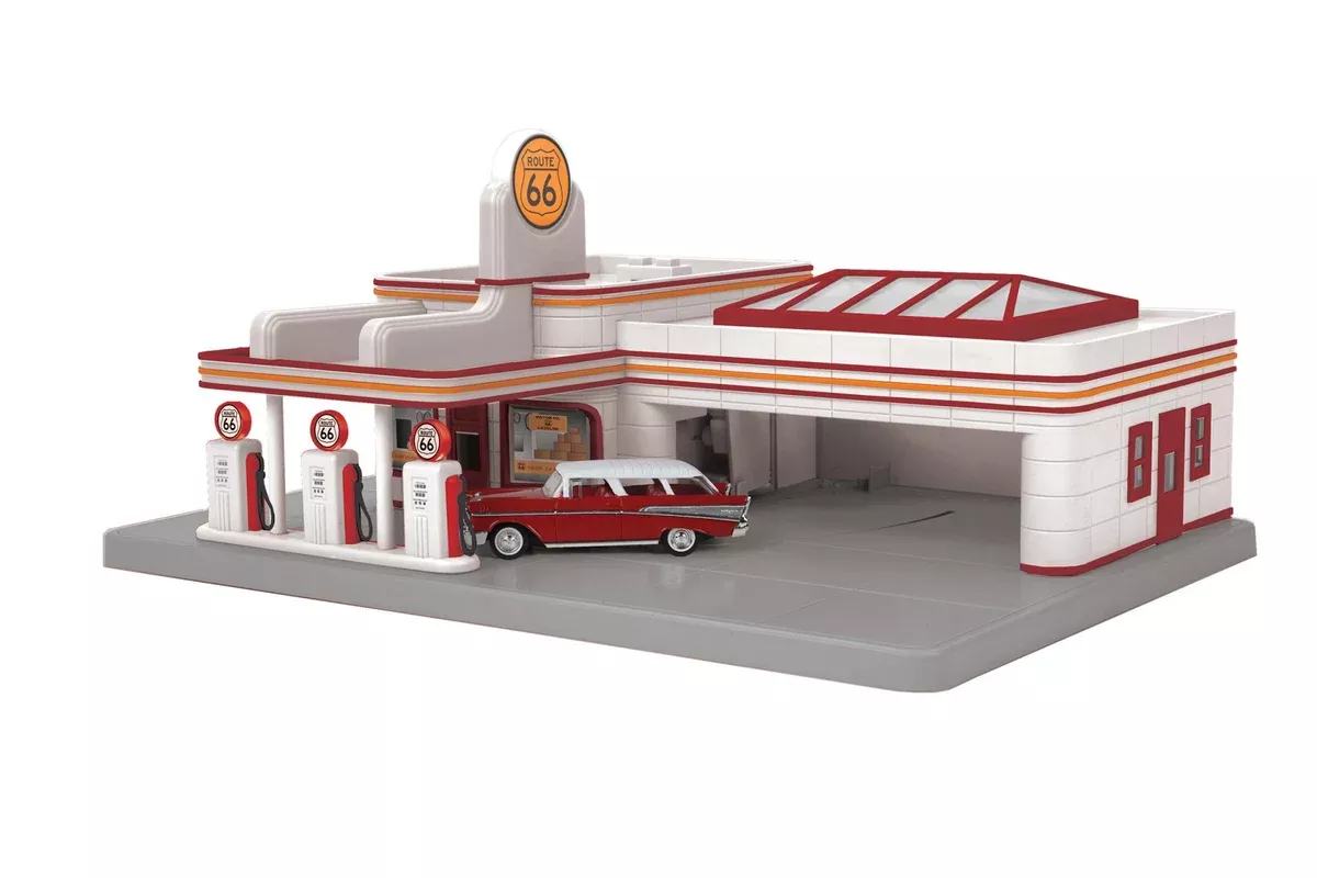 MTH 30-91002 O Gauge Operating Gas Station Route 66