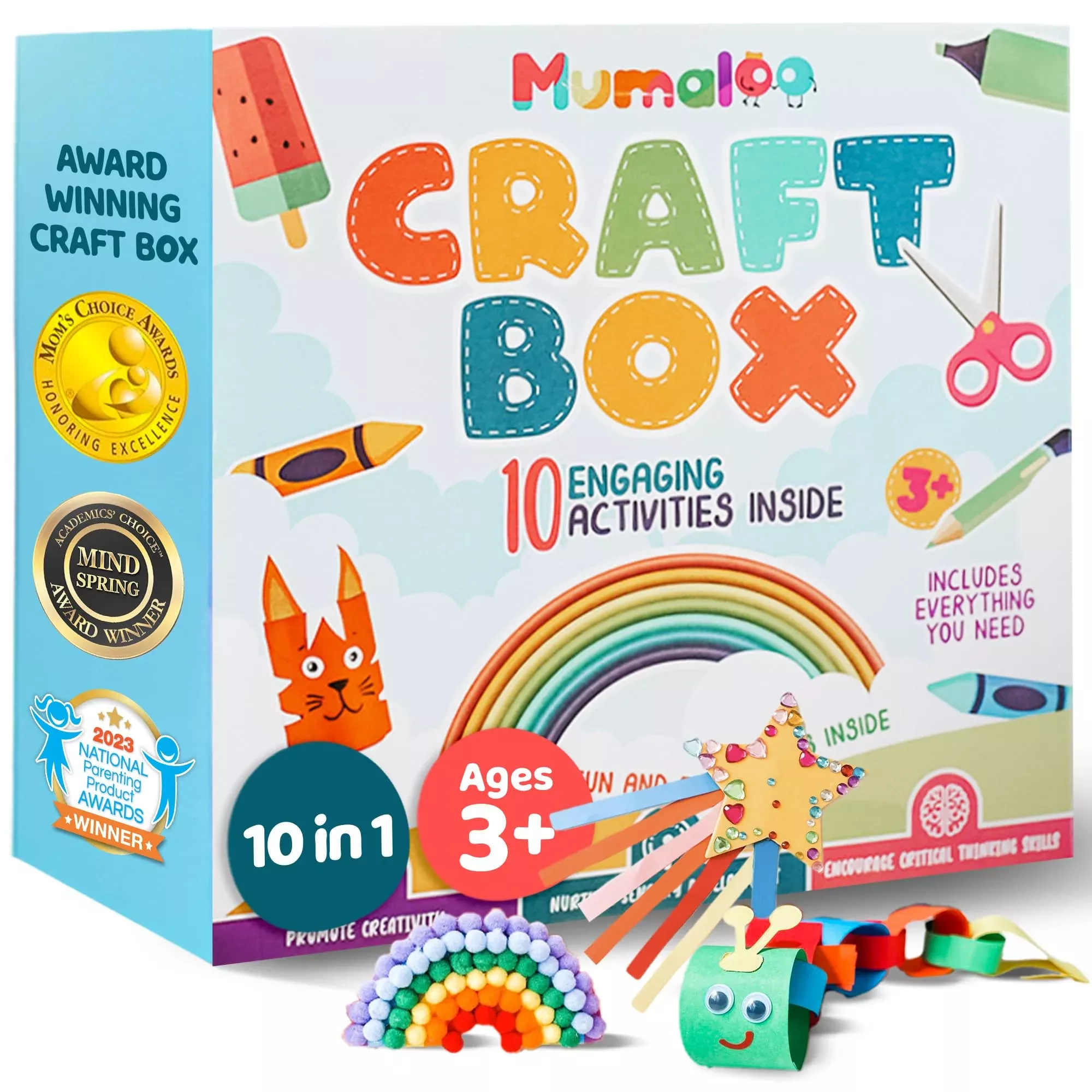 Mumaloo Surprise Craft Box for Kids Ages 4-8 - 10 Creative Projects