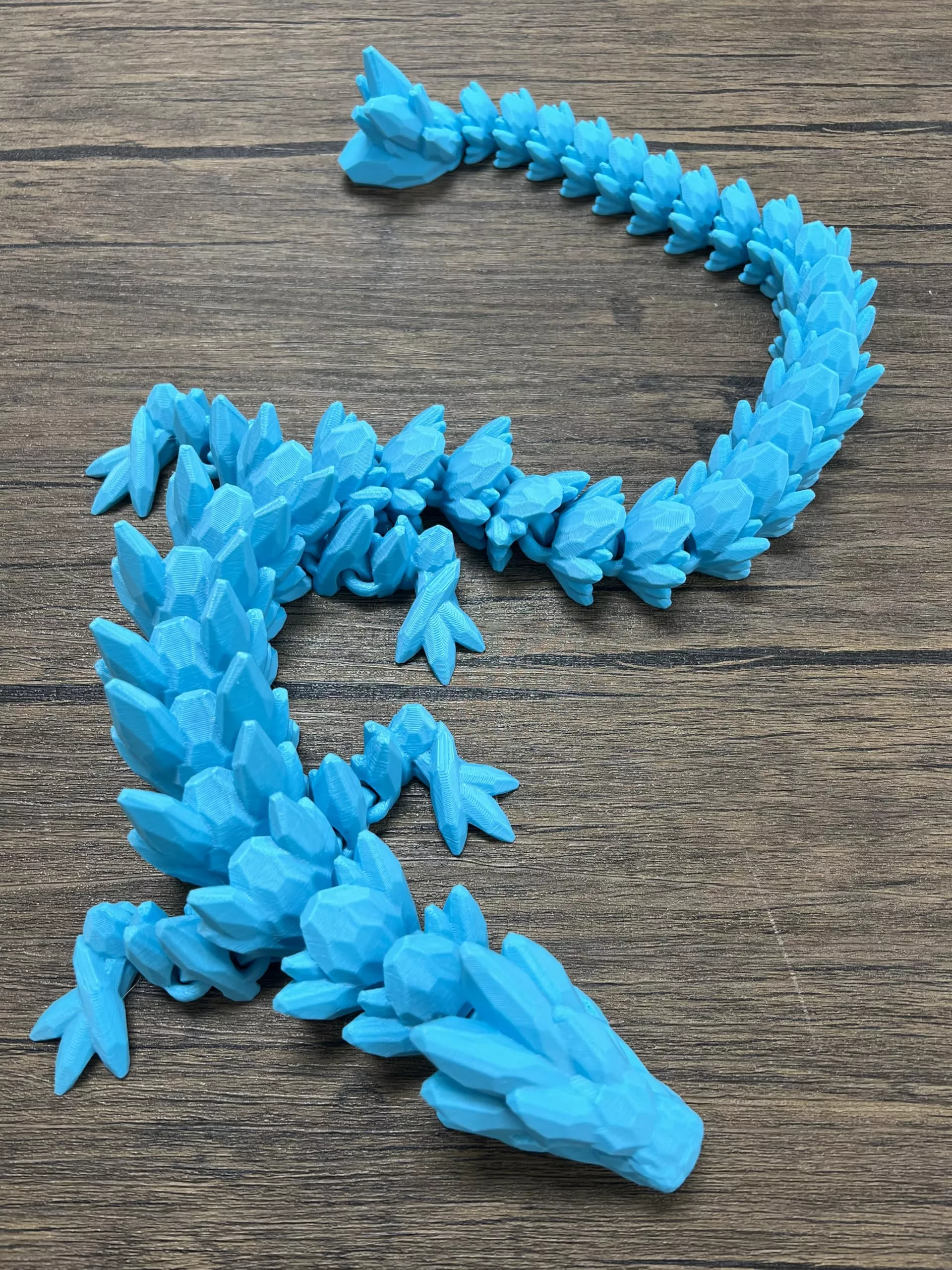 MunnyGrubbers Flexible Articulate Dragon Toy - Sky Blue, 26" Long