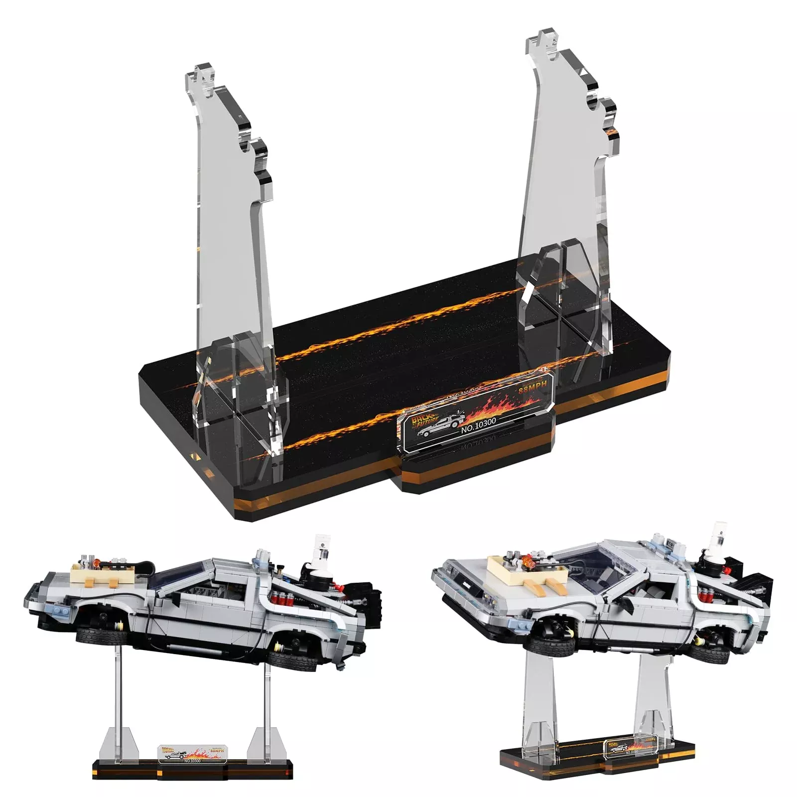 NAOCARD Acrylic Display Stand for Back to The Future Time Machine, Clear