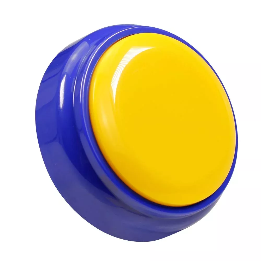 NESIGHTION Sound Recording Button for Pranks, 3.5in, Yellow/Blue