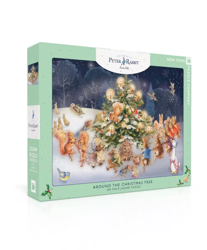 New York Puzzle Company Around the Christmas Tree, 500 Piece Jigsaw Puzzle