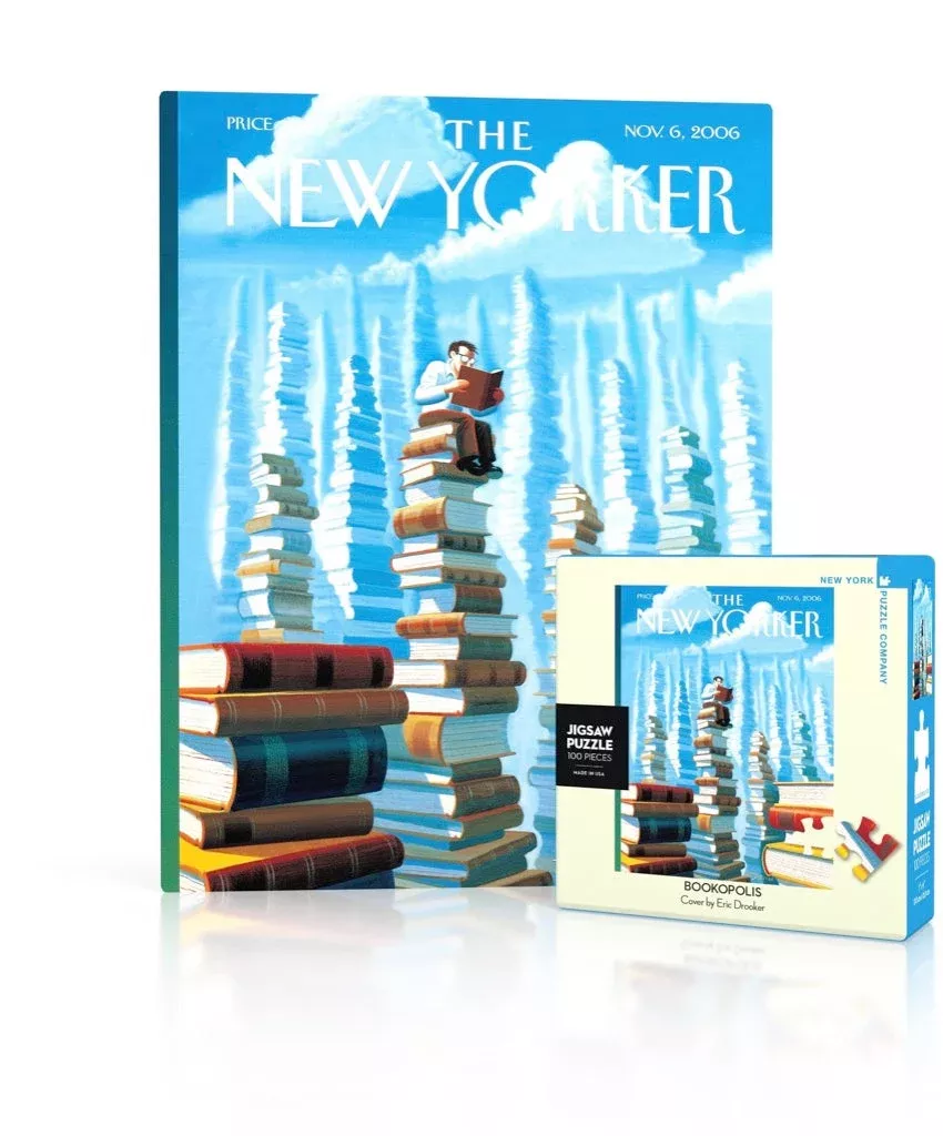 New York Puzzle Company Bookopolis Mini, 100 Piece Jigsaw Puzzle