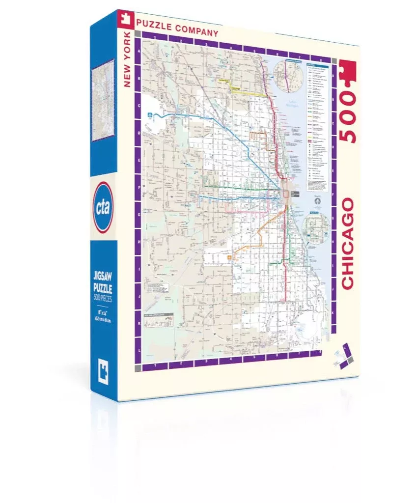 New York Puzzle Company Chicago Transit Map, 500 Piece Jigsaw Puzzle