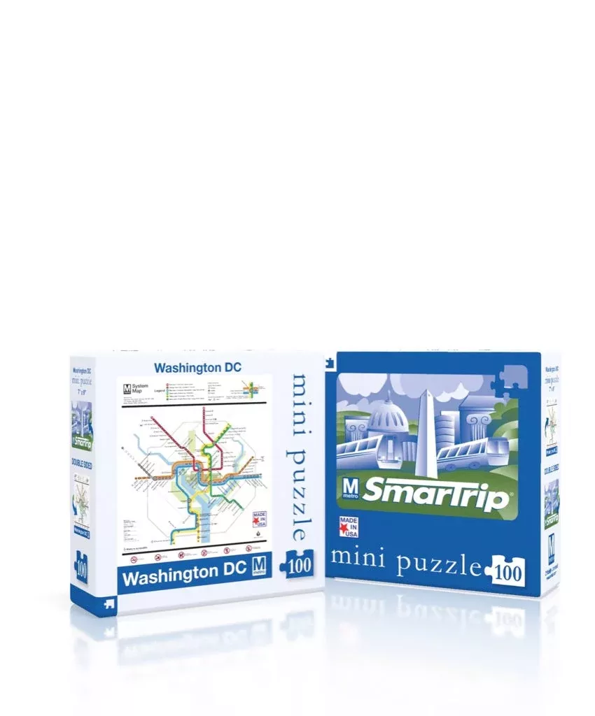 New York Puzzle Company DC Metro Map Mini, 100 Piece Jigsaw Puzzle