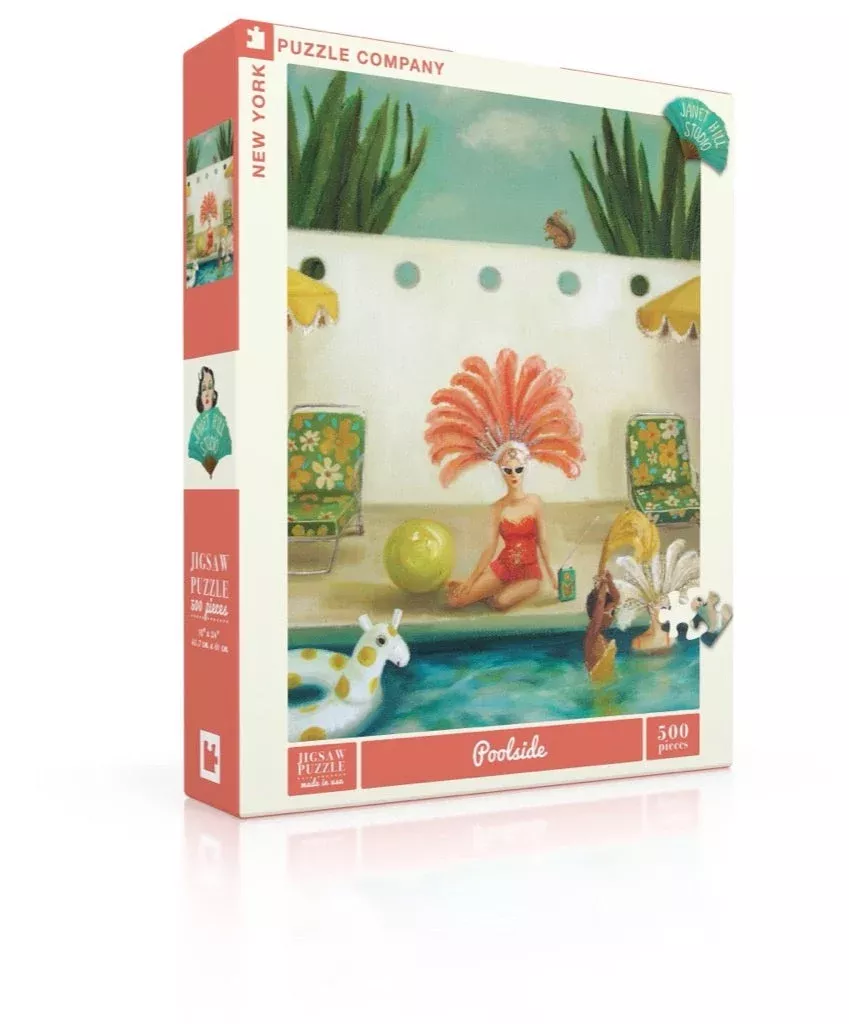 New York Puzzle Company Poolside, 500 Piece Jigsaw Puzzle