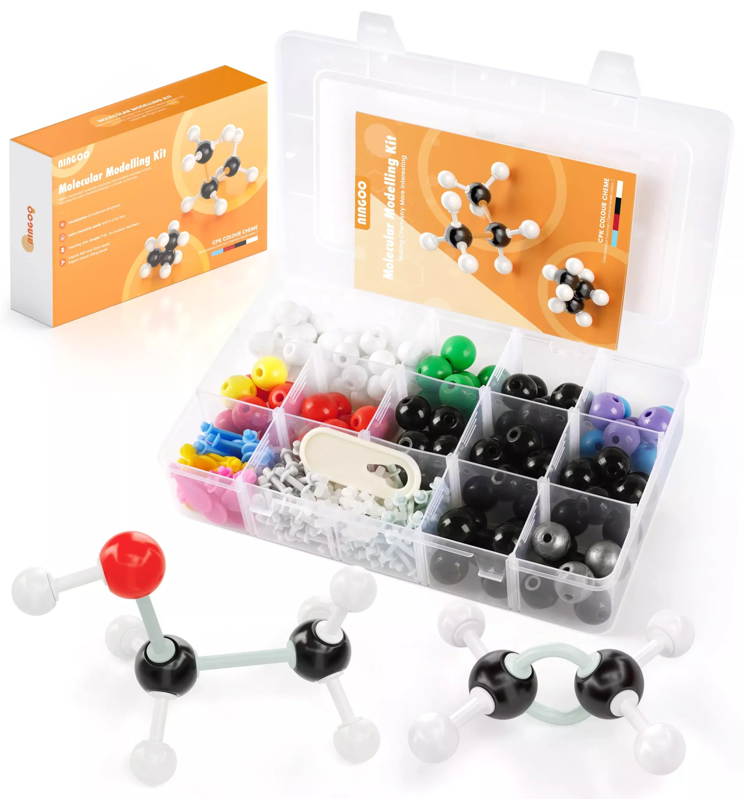 NINGOO Molecular Model Kit for Chemistry Learning, 307 PCS, Colorful